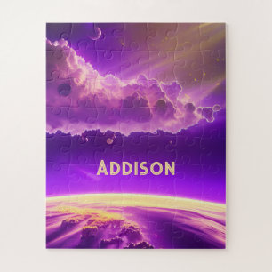 Kosmische roze en Paarse wonderbaarlijke magische  Legpuzzel