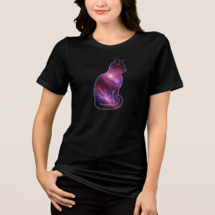 Kosmische Ruimtekater Grafiek Tri-Blend Shirt