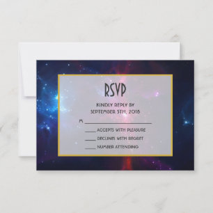 Kosmische ruimtesterren en nevel RSVP Kaartje