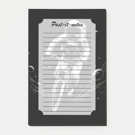 Kosmische Ruimtevaarder Fietsrit Ruimte Avontuur Post-it® Notes (Voorkant)