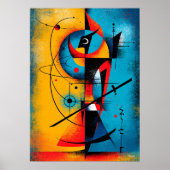 Kosmische Samurai – Moderne Abstracte Geometrische Poster (Voorkant)