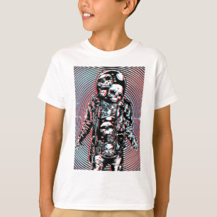 Kosmische Schedel Astronaut in Hypnotische Kunst T-shirt