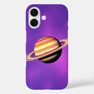 Kosmische schoonheid: de serene gloed van Saturnus iPhone 16 Hoesje