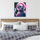 Kosmische Sentinel: De omhelzing van de aarde Canvas Afdruk (Insitu (Slaapkamer))