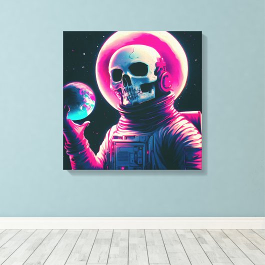 Kosmische Sentinel: De omhelzing van de aarde Canvas Afdruk (Insitu (Houten vloer))