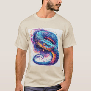 Kosmische Slang met Gloeiende Schubben T-shirt