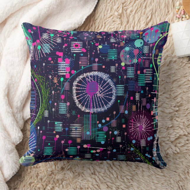 Kosmische Sneeuwstorm: Abstract Maximalisme Kunst Kussen (Deken)
