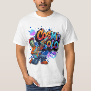 Kosmische Solo Alien Gitarist Ruimtemuziek Kunst T-shirt