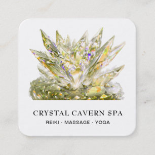 *~* Kosmische sprankelende Magische Gouden Kristal Vierkante Visitekaartje