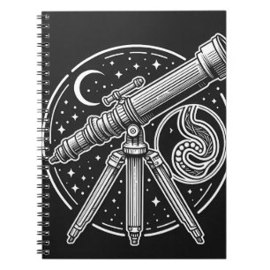 Kosmische Stargazer Telescoop Art Notitieboek