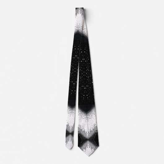 Kosmische Sterrenlicht Zandloper Zwart Wit Modern Stropdas (Achterkant)