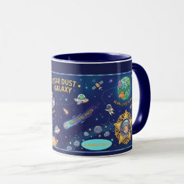Kosmische sterrenstofkaart voor kinderen avontuur mok