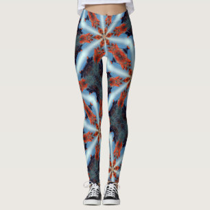kosmische sterstralen bruin blauw leggings