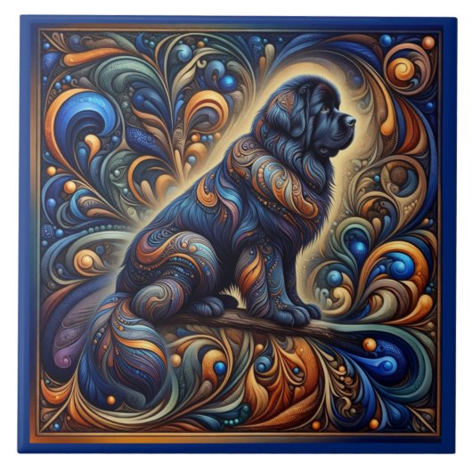 Kosmische Stromen Newfie Tegeltje (Voorkant)
