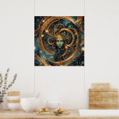 Kosmische Stroom - AI Fantasy Digitale Kunstdruk Poster (Keuken)