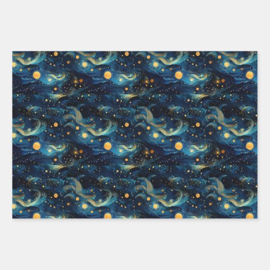 Kosmische Symfonie: Hemelse Muziek Art Design Inpakpapier Vel (Voorkant)