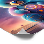 Kosmische teddybeer poster (Hoek)