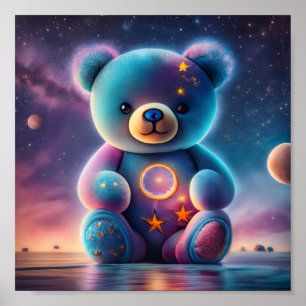 Kosmische teddybeer poster