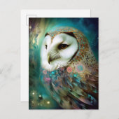 Kosmische Uil Fantasy Kunst Briefkaart (Voorkant / Achterkant)