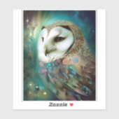 Kosmische Uil Fantasy Kunst Sticker (Vel)