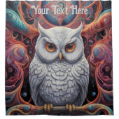 Kosmische Uil: Levendige Wijsheid Douchegordijn (Voorkant)