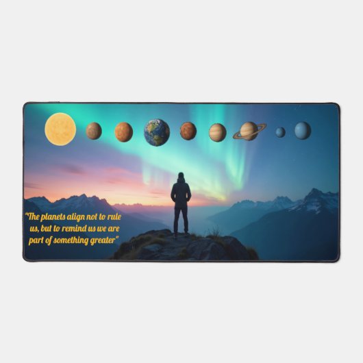 Kosmische Uitlijning Desk Mat - Planeten & Doel (Voorkant)