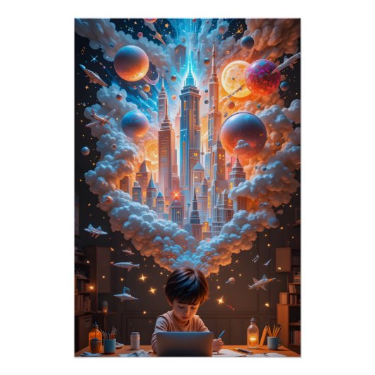 kosmische verbeeldingsscène perfect poster (Voorkant)