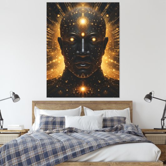 Kosmische Verlichting Canvas Afdruk (Insitu (Slaapkamer))