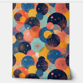 Kosmische viering Abstract vuurwerkpatroon Behang