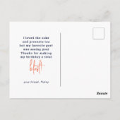 Kosmische viering dank u Briefkaart (Achterkant)