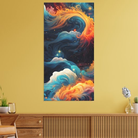 kosmische vlamstroom canvas afdruk (Insitu (Woonkamer))