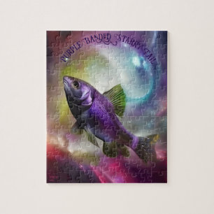 Kosmische vliegende vis AI Fantasie Digitaal Kunst Legpuzzel