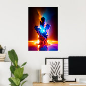 Kosmische vormingsnebula stromende sterrenstelsels poster (Thuiskantoor)