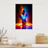 Kosmische vormingsnebula stromende sterrenstelsels poster (Keuken)