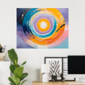 Kosmische Vortex: Zonne-omhelzing Poster (Thuiskantoor)