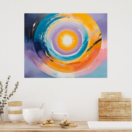 Kosmische Vortex: Zonne-omhelzing Poster (Keuken)