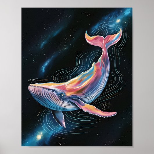 Kosmische Walvis Poster (Voorkant)