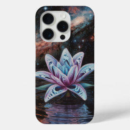 Kosmische waterlelie onder nevelhemel iPhone 15 pro case