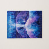 Kosmische waterval Paarse blauw Legpuzzel (Horizontaal)