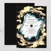 Kosmische Waterverf Ruimte Verjaardag Kaart (Voorkant / Achterkant)