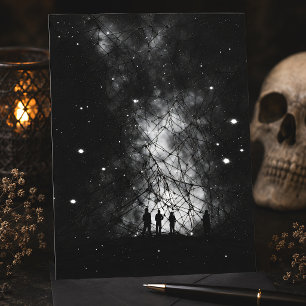 Kosmische web Sterrenstelsel Silhouet Kunst Briefkaart