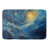 Kosmische wervelingen: Etherische Indigo & Gold Ar Badmat (Voorkant)