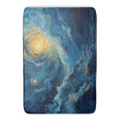 Kosmische wervelingen: Etherische Indigo & Gold Ar Badmat (Voorkant Verticaal)