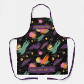 Kosmische Winter Abstract Schort met aangepaste na (Voorkant)