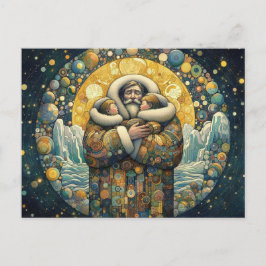 Kosmische winterwarmte briefkaart