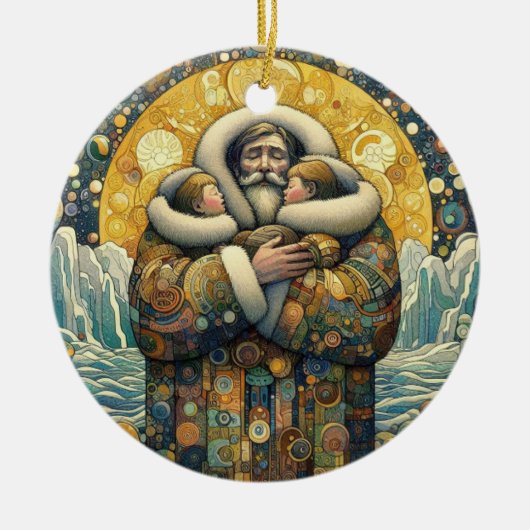 Kosmische winterwarmte keramisch ornament (Voorkant)