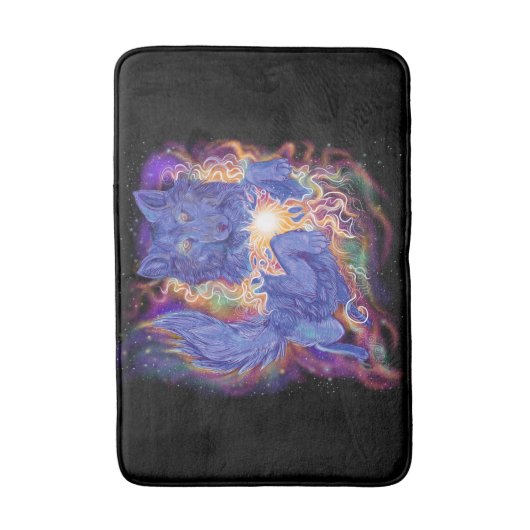 kosmische Wolf Badmat (Voorkant Verticaal)