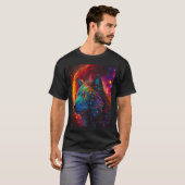 Kosmische Wolf, Galaxy Spirit Animal Fantasy Space T-shirt (Voorkant volledig)