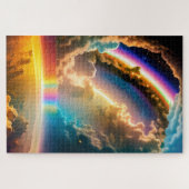 Kosmische wolk van afmetingen naar Rainbow Space W Legpuzzel (Horizontaal)