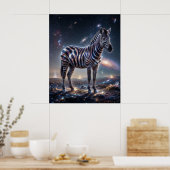 Kosmische Zebra Sterrenlichtvlaktes Poster (Keuken)